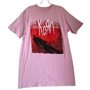 Official KoRn T-shirt Unisex Adult M Pink Graphic Print Mad Engine Nu Metal